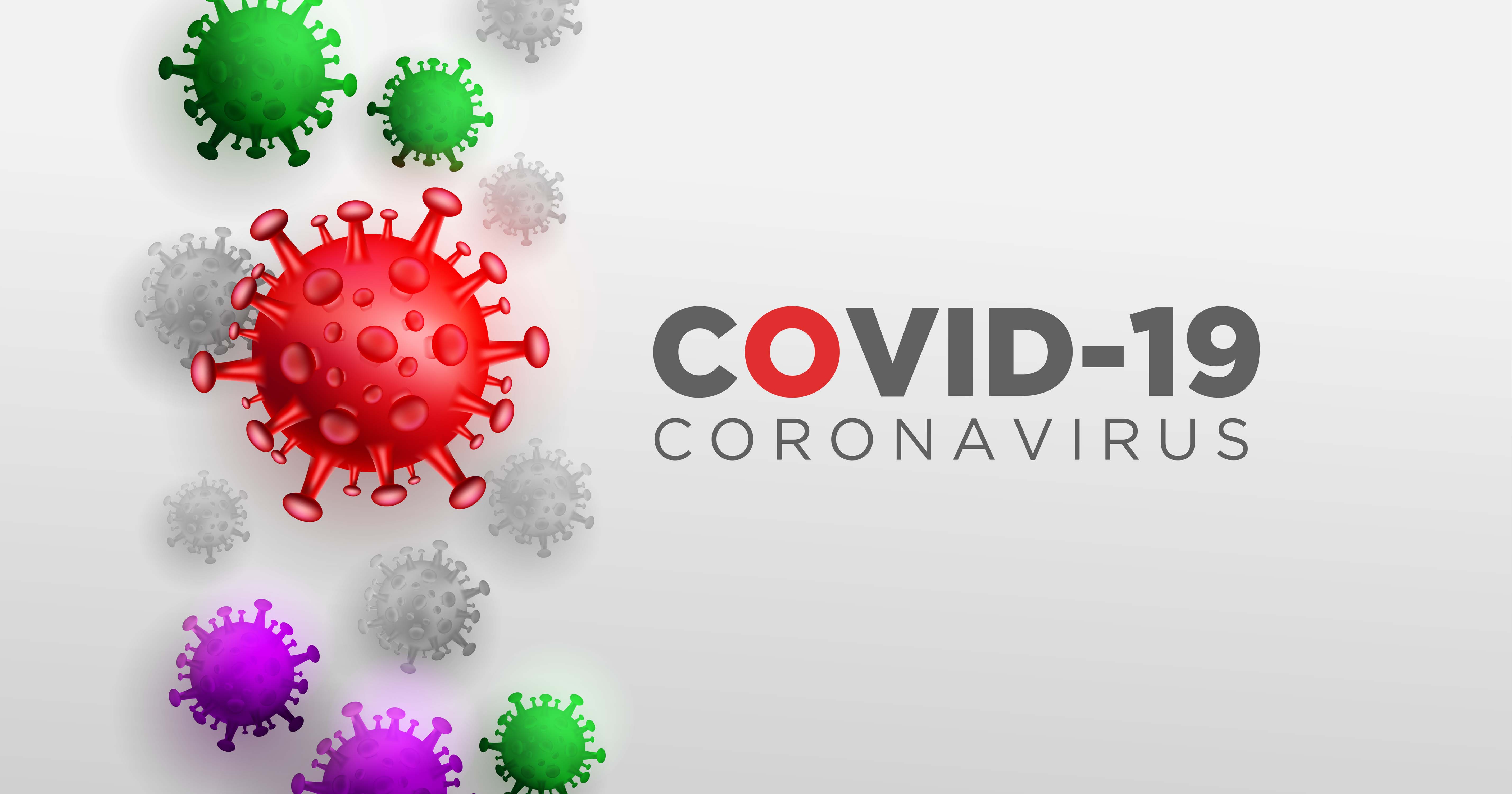 A graphic depicting the corona-virus